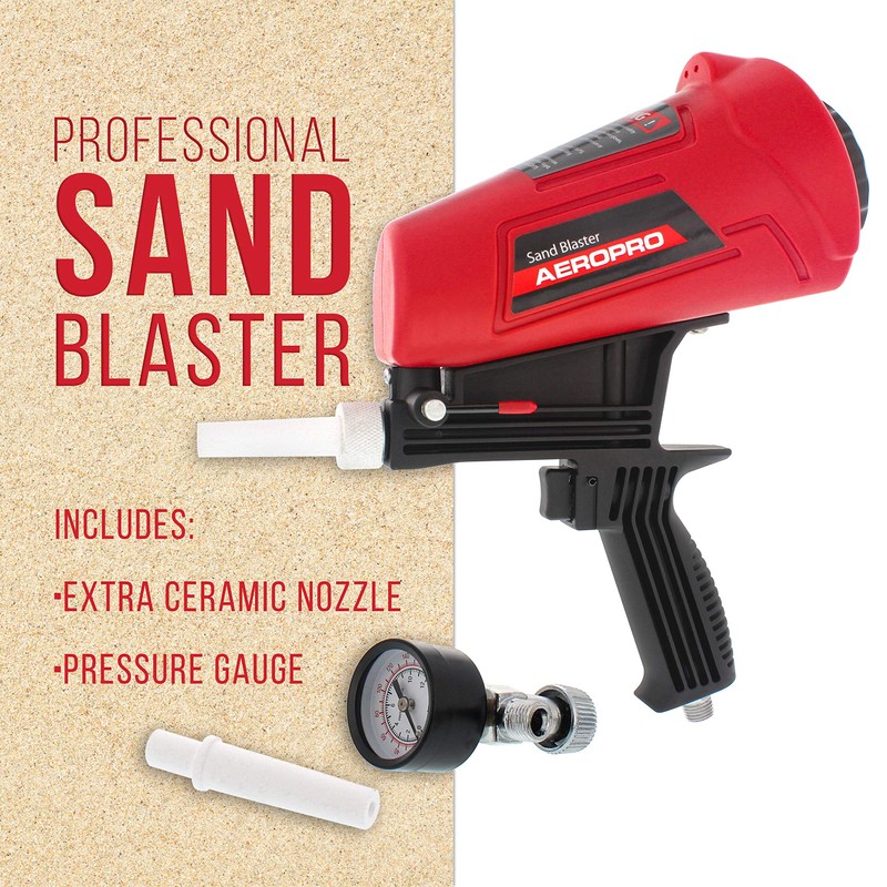 TCP Global Gravity Feed Sand Blaster Gun Kit - Portable