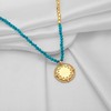 LILIE&WHITE Necklace Gold Plated Turquoise Beaded Pendant Necklace for Women