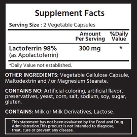 My Life Naturals 신제품! 3병 마이라이프 내추럴스 락토페린 Lactoferrin 300 mg 60야채캡슐 New Product! MyLife Naturals Lactoferrin 300 mg 60 Vegetable Capsules