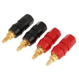 4 Pcs Speaker Terminal Binding Post Banana Plug Audio Binding Post Power Amplifier Banana Plug Binding Post for Speaker Amplifier Terminal Black and Red