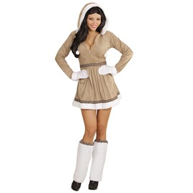 WIDMANN 05551, Adult costume, Eskimo girl, dress with hood, leg warmers and gloves.