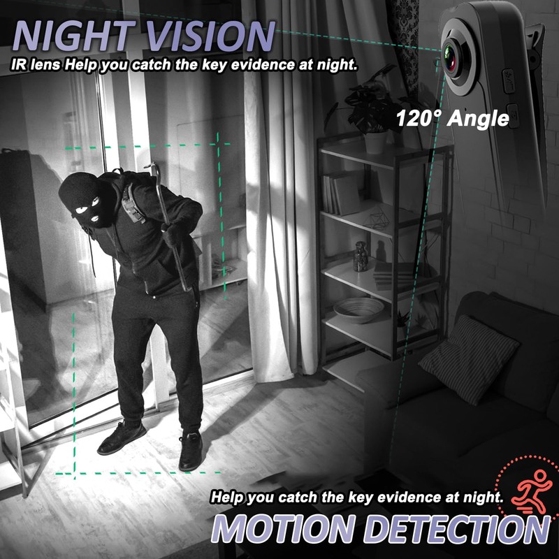 Mini Body Camera with Video & Audio Recording 1080P HD