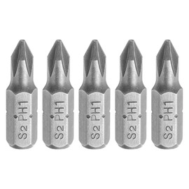 HARFINGTON 5pcs Phillips Screwdriver Bits 1/4" Hex Shank PH1 Magnetic Head 1" Length S2 Steel Cross-head Drill Bits for Repair Work Electric Screw Driver