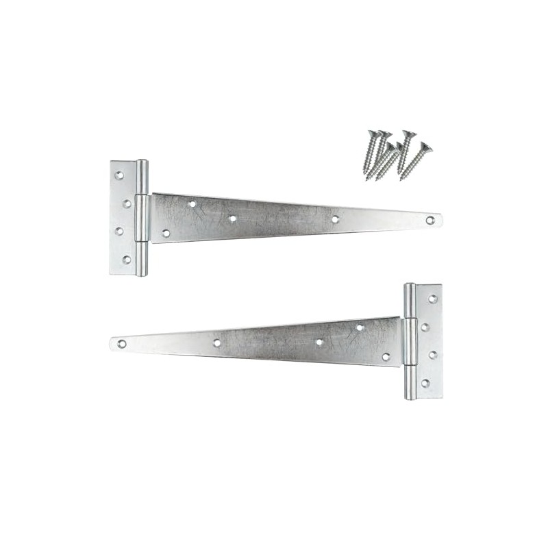 Keypak 2 Pack 300mm (12") T-Hinges Zinc Plated, Corrosion-Resistant Metal
