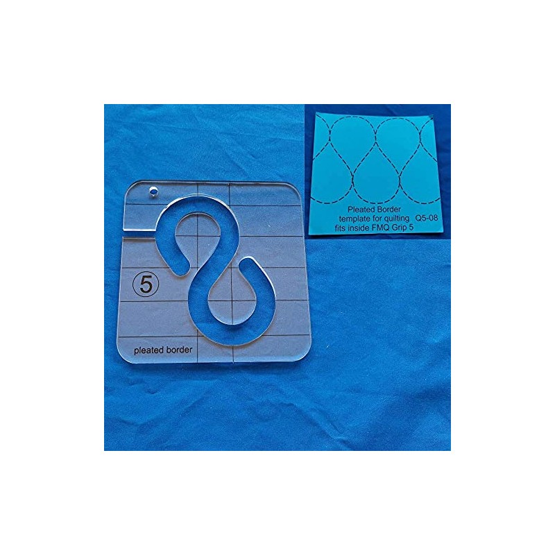 Pleated Border Template for Quilting Fits Inside FMQ Grip 5