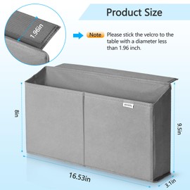 BYXEPA Desk Storage Bag, Table Storage Organizer For Computer, Gaming Desk, Dorm, Study Work Table (Grey)