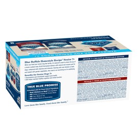 Blue Buffalo Homestyle Recipe Senior Wet Dog Food, Made with Natural Ingredients, Beef Dinner and Chicken Dinner, Variety Pack, (12.5-oz. Cans, 3 of Each Flavor)