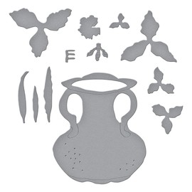 Spellbinders Daffodil/Narcissus and Antique Vase with Honey Bee from Garden Club by Susan Tierney-Cockburn Thin Metal Etched Die Set