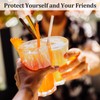 100 Pcs Scrunchie Drink Covers, Bulk Disposable Plastic Covers, Cups