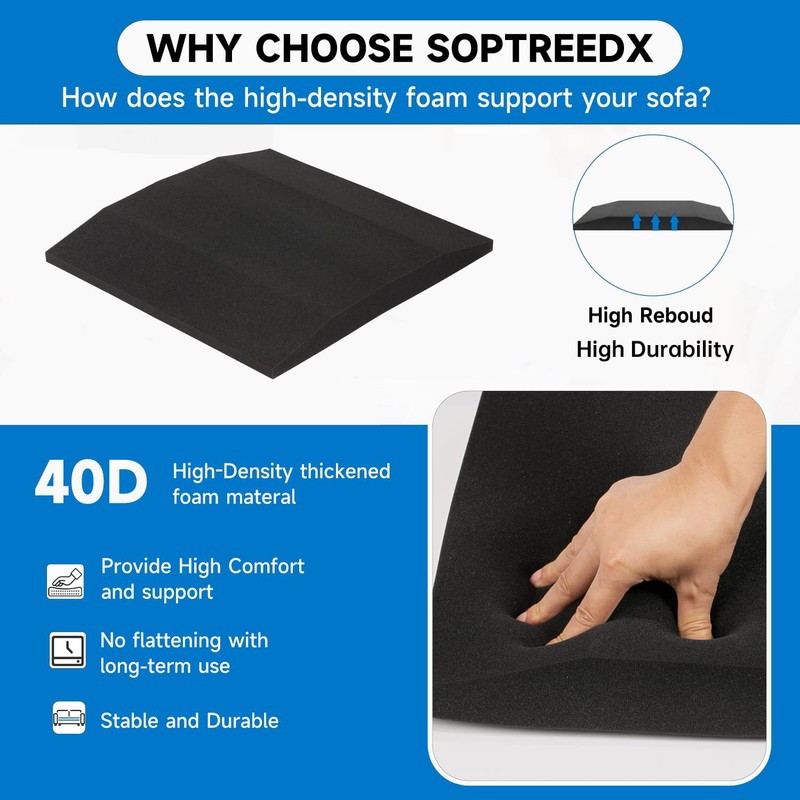 soptreedx Sofa Cushion Support for Sagging Couch – Trapezoid 40D