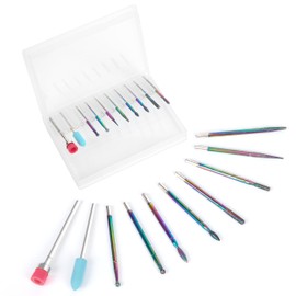 Newellsail Nagelfräser Aufsätze Bits Set Professioneller Nagelbohrer Bits Metall Nagelhaut Fräser Bits für Entfernen Gel Acryl, Maniküre, Pediküre 10 Stück