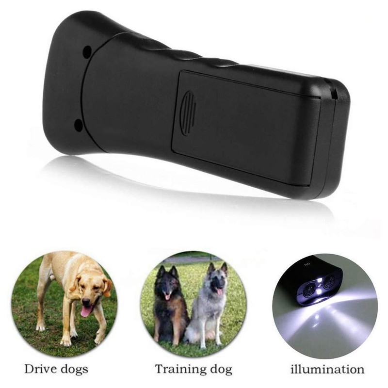 Dog Repeller Dual Sensor Ultrasound LED Light Laser Dog Deterrent