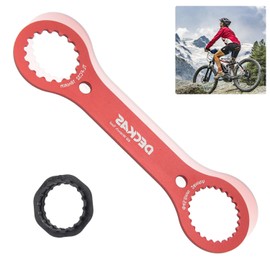 XIAQICA BB Wrench, Multifunctional Bottom Bracket Tool, Bottom Bracket Bicycle Tool with Adapter, Centre Lock Tool for Dub/Tl-Fc32/Tl-Fc25/Tl-Fc24, Bicycle Repair (Red)