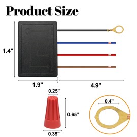 LifCratms 2 Pack Touch Dimmer Switch, 3 Way Touch Lamp Control Module with 3 Levels Dimming Function, Lamp Sensor Replacement Kit with Wire Caps, Fit for Dimmable LED, Incandescent, Halogen Bulbs