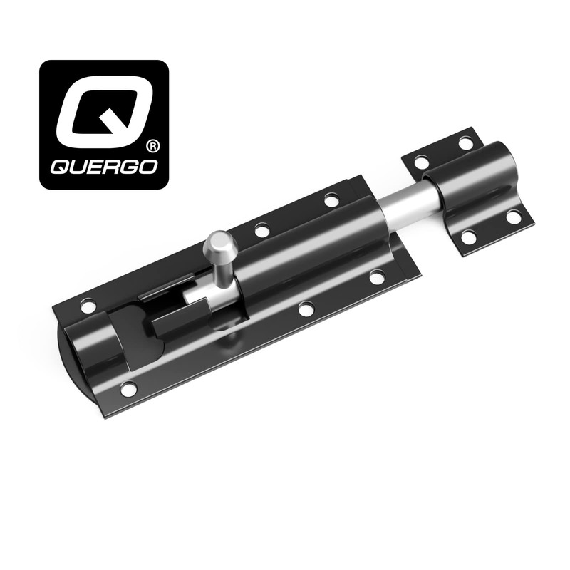 QUERGO Straight Tower Bolt Black 100mm (4") Heavy Duty Black