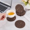 AHANDMAKER Set of 10 Dark Cork Coasters, Absorbent Coasters for