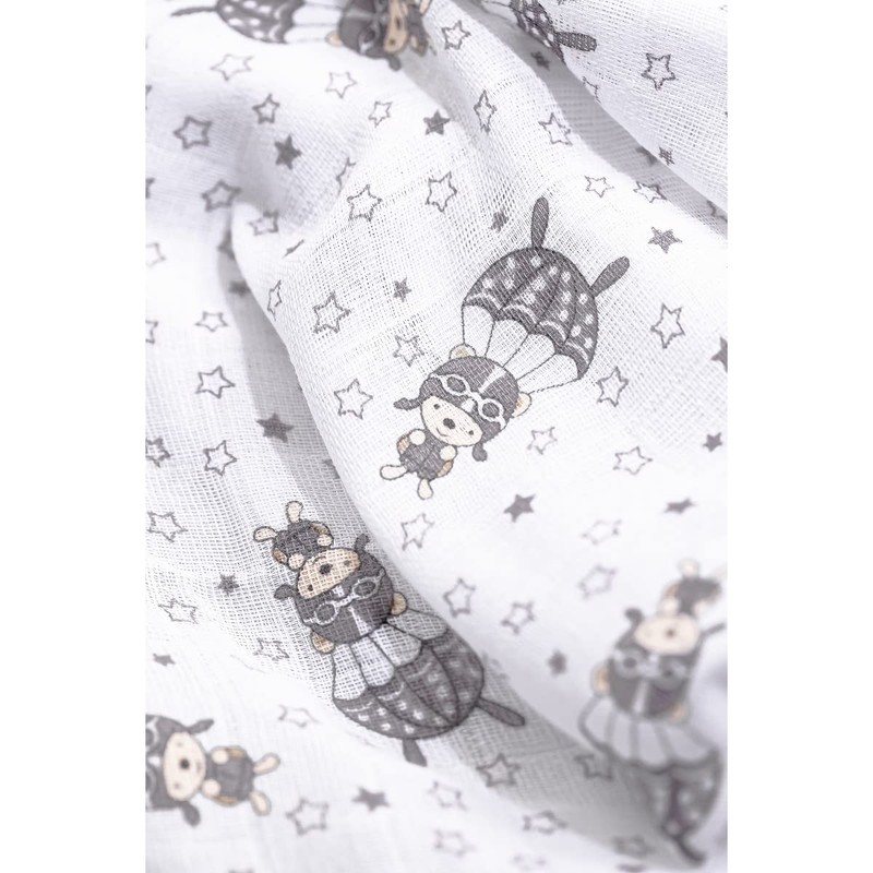 Pack of 3 Grey Baby Muslin Nappies