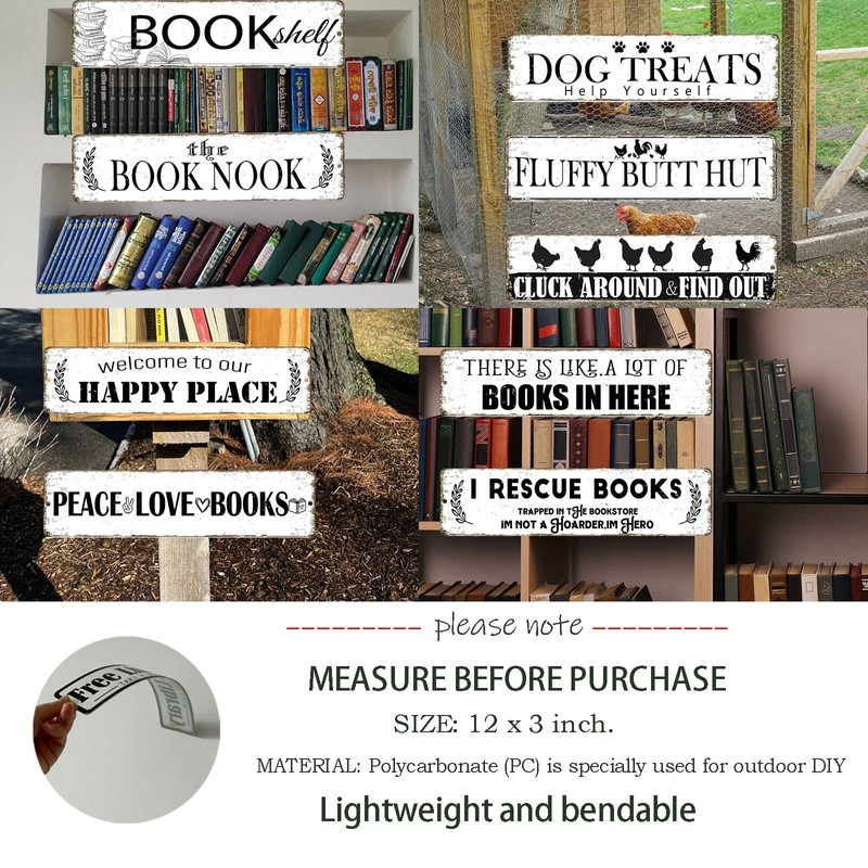 12x3 Inch Free library Sign PC Signage Decor for Outdoor