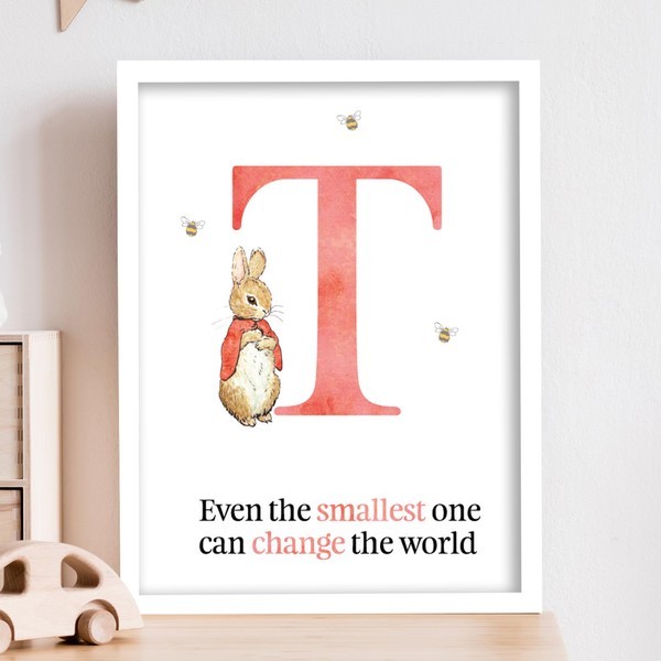 Peter Rabbit Print - Even The Smallest Quote Red Letter