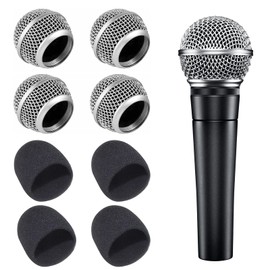 PMELCXD Premium Quality Microphone Heads Made of Fine Material for Shure SM - Set of 4, Compatible with Shure SM58, SM58S, SM58LC, SA-M30, SV100 - Improve Microphone Performance