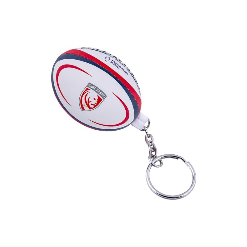 Gilbert gloucester lions rugby ball key ring [red/black]