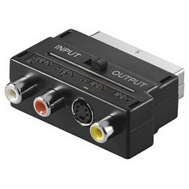 Goobay 33574-GB SCART Plug with In/Out Switch to 3 x RCA Jack and 4 pol. Mini DIN Jack