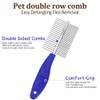 Pack of 2 Dog Combs, Cat Comb, Double-Sided Metal Rounded