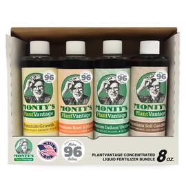 PlantVantage Concentrated Plant Fertilizer Bundle – Liquid Plant Food for Strong Roots, Stems and Larger Leaves – Root & Bloom, Indoor/Outdoor, Premium Growth and Soil Conditioner – 4-Pack, 8 oz Each