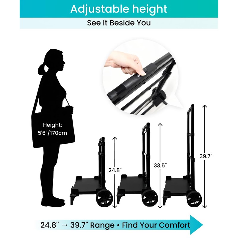 OUPES Portable Hand Truck with Telescopic Handle - All-Terrain Wheels