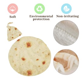 Sonhomay Newborn Swaddle Blanket Burrito Tortilla Baby Swaddle Blanket with Hat Warm Wrap Bed Taco Blanket Headband Set Soft Sleeping Bag Unisex Baby Girls Boys 85.1 x 85.1