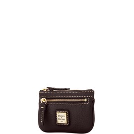 Dooney & Bourke Pebble Grain Coin Case - Black on Black