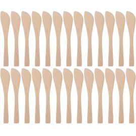 Miibiscolit 26Pcs Butter Spreaders Wooden Cheese Spreader, Dumpling Making Tools Cheese Jelly Jam Spreader Dumpling Filling Spreading Spoon - 6.5inch