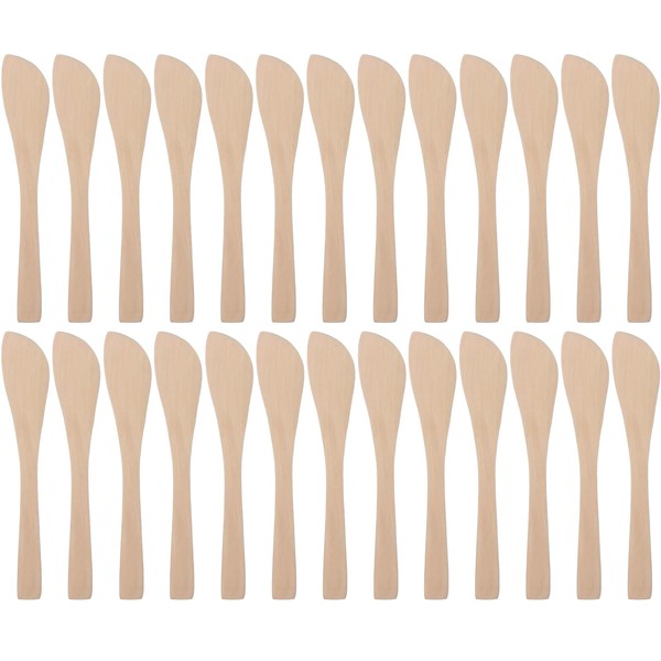 Miibiscolit 26Pcs Butter Spreaders Wooden Cheese Spreader, Dumpling Making Tools