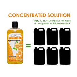 Cold Pressed Orange Oil Concentrate |12-ounce Professional Grade All-Purpose Citrus Cleaner, Degreaser & Pet Odor Eliminator Blend | Dilutes to 6 Gallons of Finished Product | Home and Outdoor Use