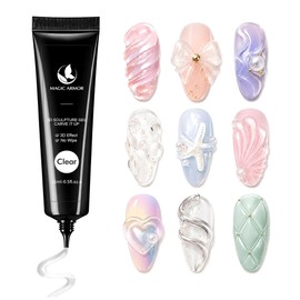 MAGIC ARMOR 3D Gel Nail Art 15 g Sculpture Nail Gel, Builder Gel, Clear Multifunctional Rhinestone Glue for 3D Nail Art Nail Carving 3D Nail Sculpting DIY Nail Design Sculpting Nail Modelling Home