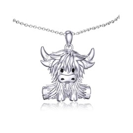 Caiyao Cute Cow Pendant Necklace Little Cow Calf Animal Necklace for Women Cow Lover-Style A