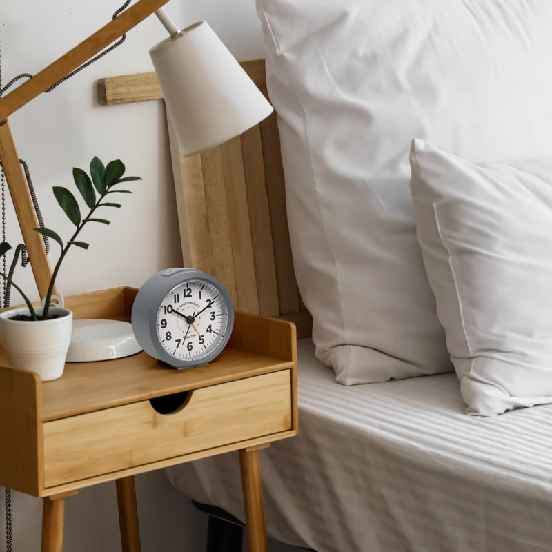 La Crosse Technology 617-710-INT 4-Inch Round Gray Atomic Analog Alarm