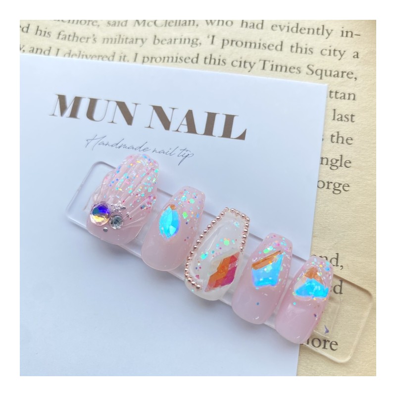 Mermaid nail tips♀ Set recommendation!!- Long Oval / 인어네일팁♀ 세트추천!!