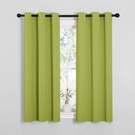 NICETOWN NICETOWN Green Blackout Curtains Window Panels, Window Treatment Thermal Insulated Solid Grommet Blackout Draperies/Drapes for Bedroom (Set of 2, 34 by 54 Long, Fresh Green)
