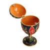 Egg Shaped Trinket Boxes Rhinestones Inlay Hand Painted Enamel Delicate