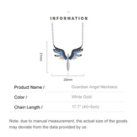 AMINKINA 18K Gold Guardian Angel Necklace, Moissanite Angel Necklace, Valentine's Day Jewelry Gift for Wife Girlfriend (style two White, 18K)