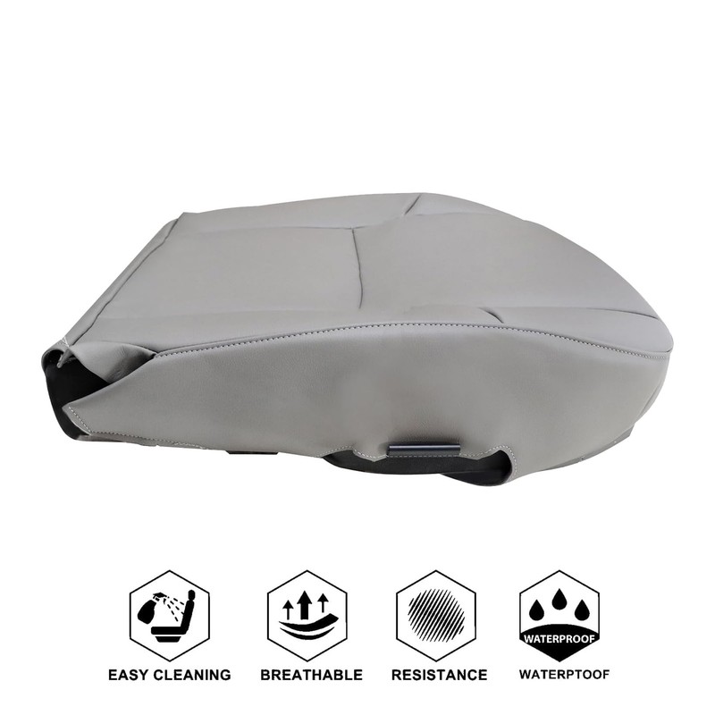 NLQR Medium Gray Front Passenger Side Bottom Replacement Seat Microfiber