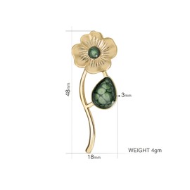 Beautiful small flower brooches; birthday gifts love for women (green)