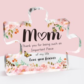 Gifts for Mom, EYLEER Puzzle Acrylic Plaque Ornaments Mom Gifts from Daughter Son Kids Mother Presents Christmas Stocking Stuffer Birthday Mothers Day Gifts for Mom Valentines Day Gift Ideas for Her (For Mom)