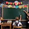 Handytoolinc Back to School Decorative Banner Set, Apple and Pencil