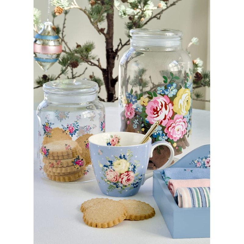GreenGate COTTEAPPLSH2812 Laura Homes Tea Towel P.p.Dusty Blue 70 x
