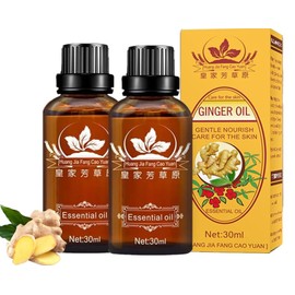 Ginger Massage Oil, Lymphatic Drainage Ginger Oil, Essential Oil Belly Drainage,Natural Pure Extracts Turmeric Massage Oil,Relieves Relax Muscle Soreness Dispels, Cold and Dehumidifies-30ml (2)