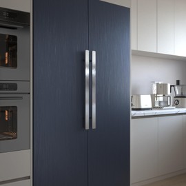 VEELIKE Blue Brushed Stainless Steel Contact Paper for Appliances, Fridge, Dishwasher, Kitchen Backsplash, 15.7''x118'' Heavy Duty Thick Blue Metallic Wallpaper, Peel and Stick, Removable