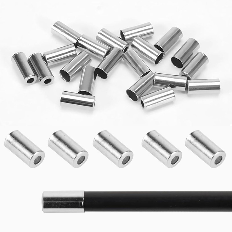 Pack of 200 End Caps, Silver End Caps, Bowden Cable