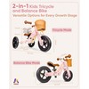 KRIDDO 2 in 1 Wooden Kids Tricycle and Balance Bike